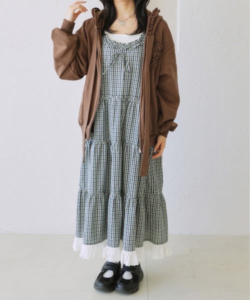 kutir（クティール）の「リボンフリルジップパーカー/ジップフーディ（パーカー・レディース・ブラウン/グレー・FREE）」の20枚目の写真