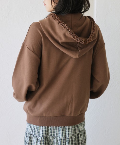 kutir（クティール）の「リボンフリルジップパーカー/ジップフーディ（パーカー・レディース・ブラウン/グレー・FREE）」の15枚目の写真