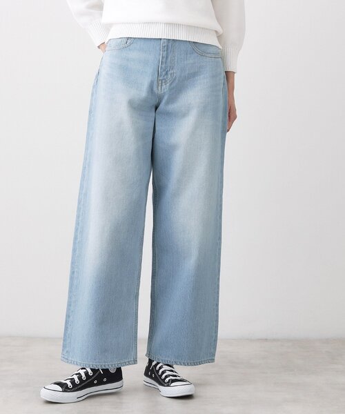 Dessin（デッサン）の「【ユニセックス/洗える】ワイドシルエット12OZデニム（デニムパンツ・レディース・サックスブルー/ブルー/ネイビー・05/04/03/02/01）」の4枚目の写真