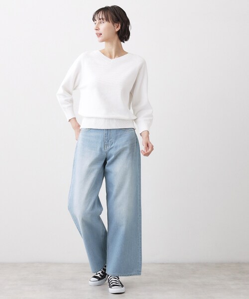 Dessin（デッサン）の「【ユニセックス/洗える】ワイドシルエット12OZデニム（デニムパンツ・レディース・サックスブルー/ブルー/ネイビー・05/04/03/02/01）」の7枚目の写真