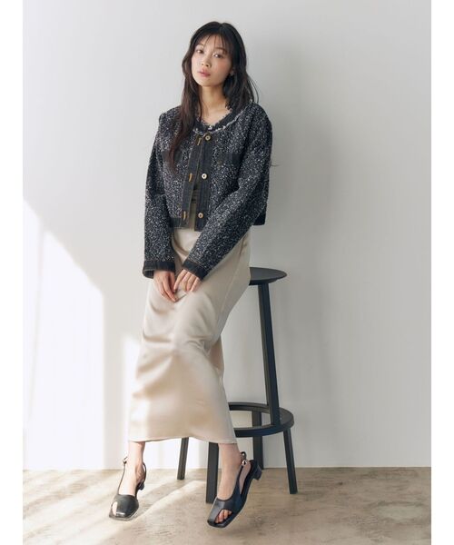 LAGUNAMOON(ラグナムーン)の「ハンマーサテンラペルキャミワンピース(ワンピース・レディース・ブラック/ベージュ・SMALL/MEDIUM)」の9枚目の写真