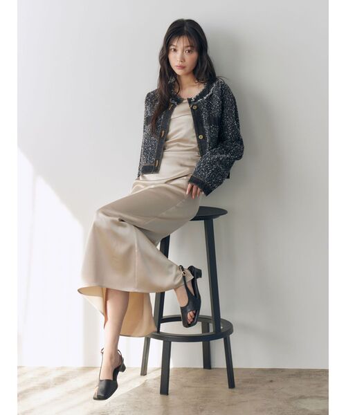 LAGUNAMOON(ラグナムーン)の「ハンマーサテンラペルキャミワンピース(ワンピース・レディース・ブラック/ベージュ・SMALL/MEDIUM)」の10枚目の写真