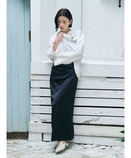 LAGUNAMOON(ラグナムーン)の「ハンマーサテンラペルキャミワンピース(ワンピース・レディース・ブラック/ベージュ・SMALL/MEDIUM)」の15枚目の写真