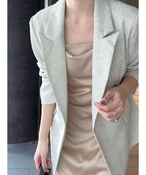 LAGUNAMOON(ラグナムーン)の「ハンマーサテンラペルキャミワンピース(ワンピース・レディース・ブラック/ベージュ・SMALL/MEDIUM)」の22枚目の写真