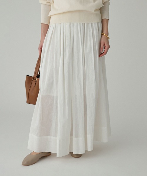 BABYLONE(バビロン)の「シアーオーガンスカート(スカート・レディース・チャコール/ホワイト・フリー)」の2枚目の写真