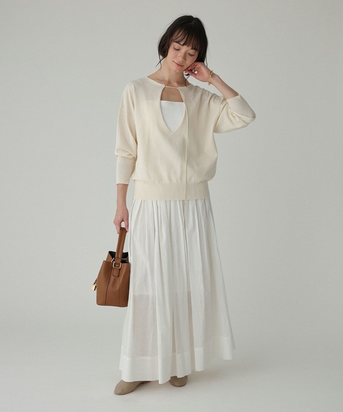 BABYLONE(バビロン)の「シアーオーガンスカート(スカート・レディース・チャコール/ホワイト・フリー)」の3枚目の写真