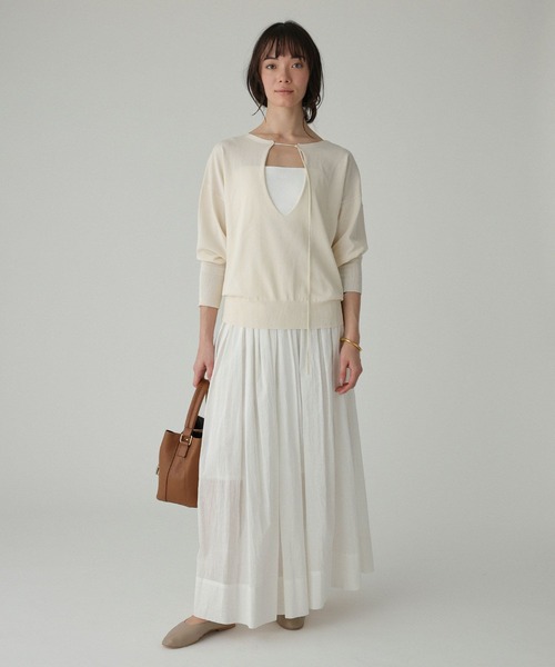 BABYLONE(バビロン)の「シアーオーガンスカート(スカート・レディース・チャコール/ホワイト・フリー)」の4枚目の写真