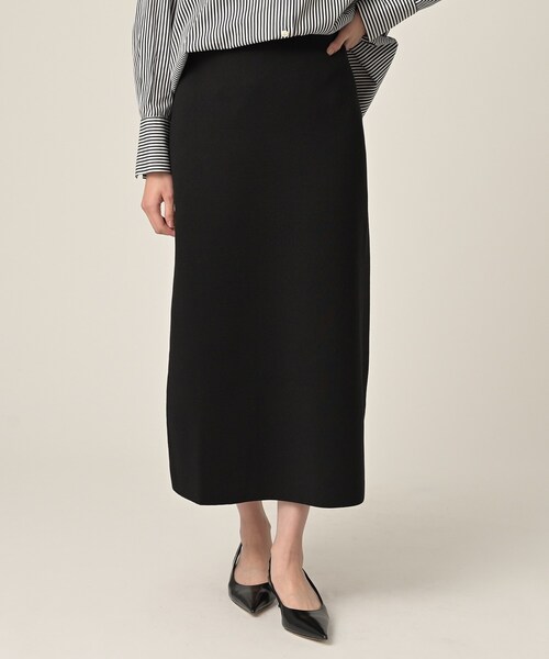 UNTITLED（アンタイトル）の「【セットアップ可/ウエストゴム】Aラインニットスカート（スカート・レディース・ナチュラル/ブラック・00/02/04/44/48）」の4枚目の写真