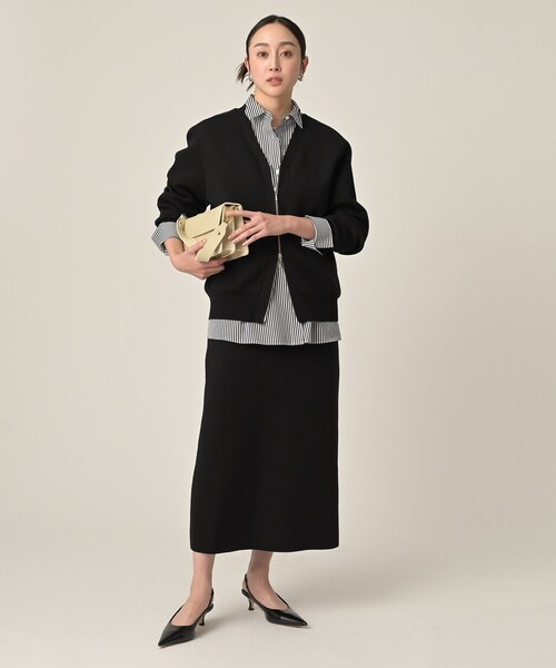 UNTITLED（アンタイトル）の「【セットアップ可/ウエストゴム】Aラインニットスカート（スカート・レディース・ナチュラル/ブラック・00/02/04/44/48）」の6枚目の写真