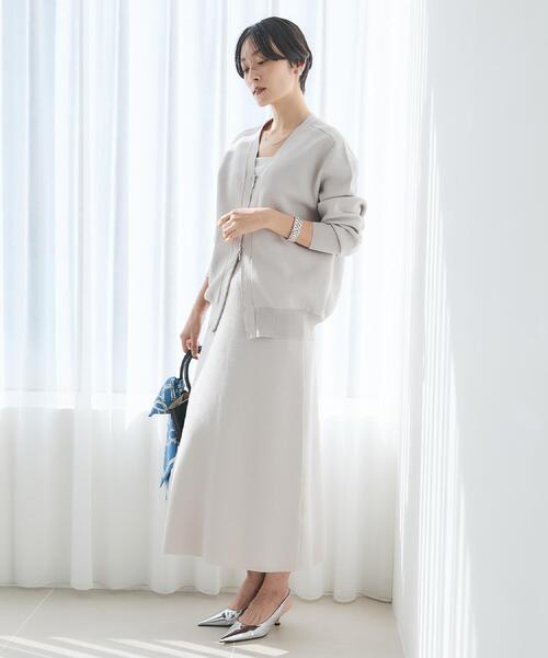 UNTITLED（アンタイトル）の「【セットアップ可/ウエストゴム】Aラインニットスカート（スカート・レディース・ナチュラル/ブラック・00/02/04/44/48）」の10枚目の写真