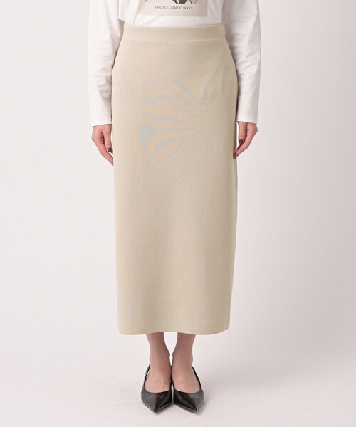 UNTITLED（アンタイトル）の「【セットアップ可/ウエストゴム】Aラインニットスカート（スカート・レディース・ナチュラル/ブラック・00/02/04/44/48）」の12枚目の写真