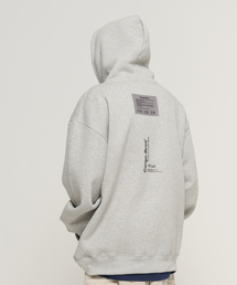 レタリングポイントオーバーフィットフードTシャツ(グレー)