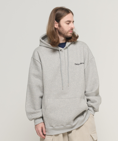 CARGOBROS(カーゴブロス)の「レタリングポイントオーバーフィットフードTシャツ(グレー)(パーカー・メンズ・その他・SMALL/MEDIUM/LARGE/X-LARGE/S-M/M-L/L-XL/XL-XXL)」の2枚目の写真