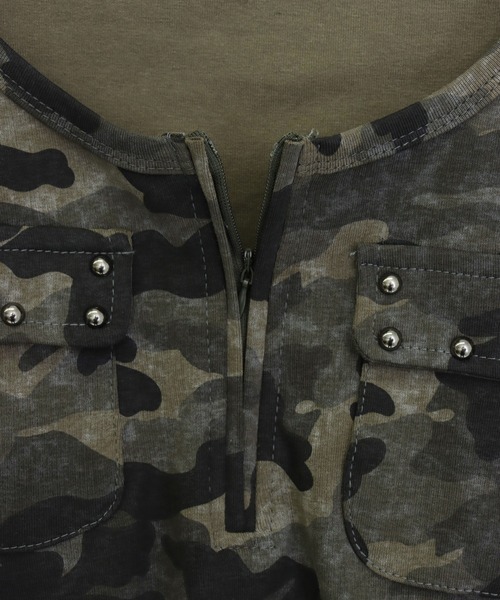 ANAP(アナップ)の「カーゴ ポケット スタッズ カモフラ トップス(Tシャツ/カットソー・レディース・カーキ/グレー・F)」の21枚目の写真