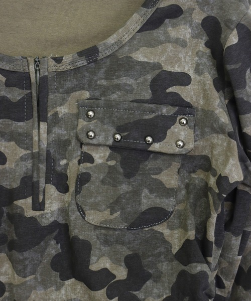 ANAP(アナップ)の「カーゴ ポケット スタッズ カモフラ トップス(Tシャツ/カットソー・レディース・カーキ/グレー・F)」の18枚目の写真