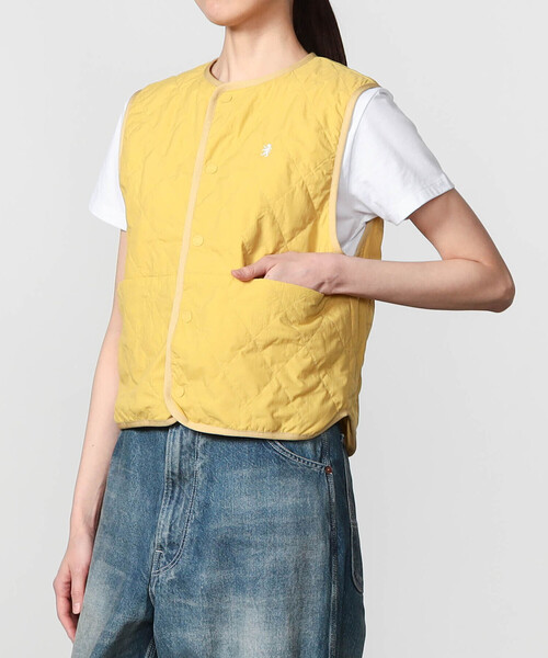 GYMPHLEX(ジムフレックス)の「Gymphlex | ナイロン キルティングショートベスト WOMEN(その他アウター・レディース・アイボリー/イエロー・14)」の14枚目の写真