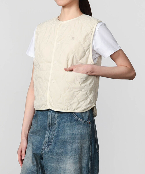 GYMPHLEX(ジムフレックス)の「Gymphlex | ナイロン キルティングショートベスト WOMEN(その他アウター・レディース・アイボリー/イエロー・14)」の19枚目の写真