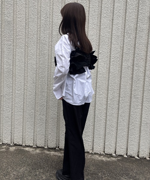 merrylatte（メリーラテ）の「FRILL BUSTIER【IROHANI】（キャミソール・レディース・アイボリー/ブラック・FREE）」の7枚目の写真