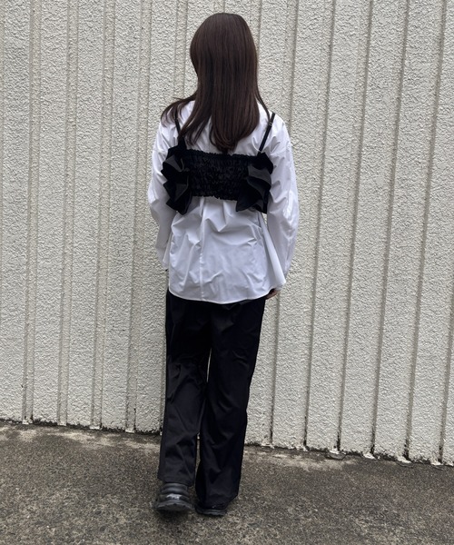 merrylatte（メリーラテ）の「FRILL BUSTIER【IROHANI】（キャミソール・レディース・アイボリー/ブラック・FREE）」の8枚目の写真