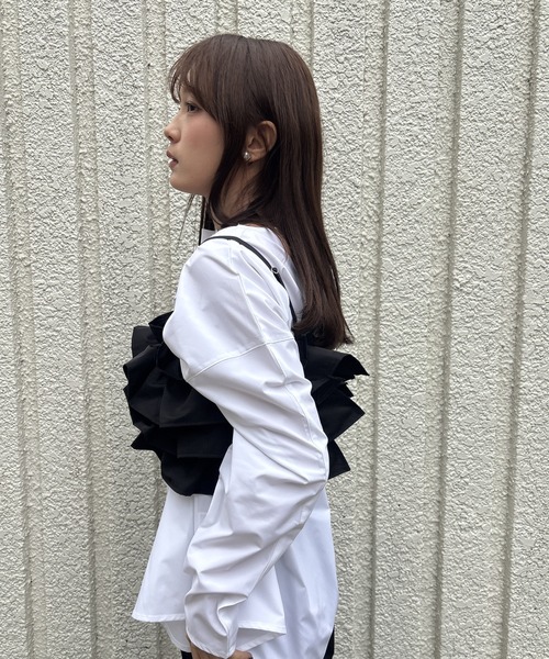 merrylatte（メリーラテ）の「FRILL BUSTIER【IROHANI】（キャミソール・レディース・アイボリー/ブラック・FREE）」の17枚目の写真