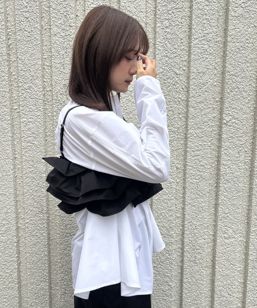 merrylatte（メリーラテ）の「FRILL BUSTIER【IROHANI】（キャミソール・レディース・アイボリー/ブラック・FREE）」の19枚目の写真