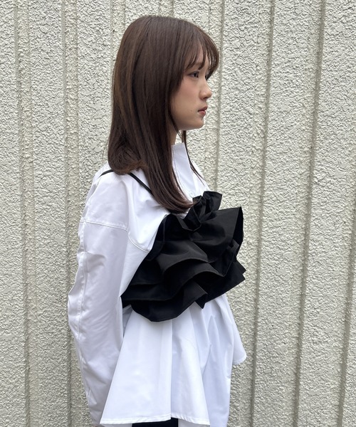 merrylatte（メリーラテ）の「FRILL BUSTIER【IROHANI】（キャミソール・レディース・アイボリー/ブラック・FREE）」の20枚目の写真