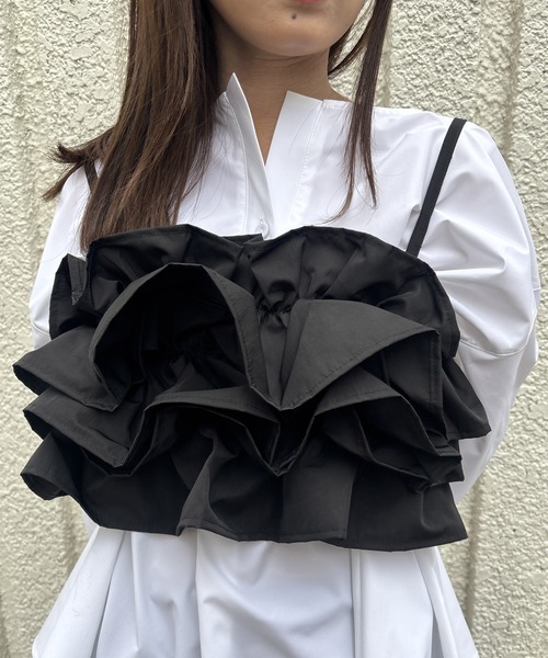 merrylatte（メリーラテ）の「FRILL BUSTIER【IROHANI】（キャミソール・レディース・アイボリー/ブラック・FREE）」の22枚目の写真