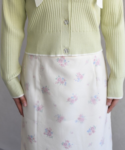 31 Sons de mode(トランテアン ソン ドゥ モード)の「2026春夏新作 肩リボン配色ニット(ニット/セーター・レディース・ネイビー/オフホワイト/ライトグリーン・フリ-)」の21枚目の写真