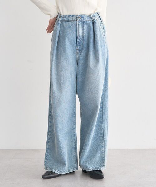 earth music&ecology（アースミュージックアンドエコロジー）の「ポケットレースデニムパンツ（デニムパンツ・レディース・ライトインディゴブルー・S/M）」の5枚目の写真