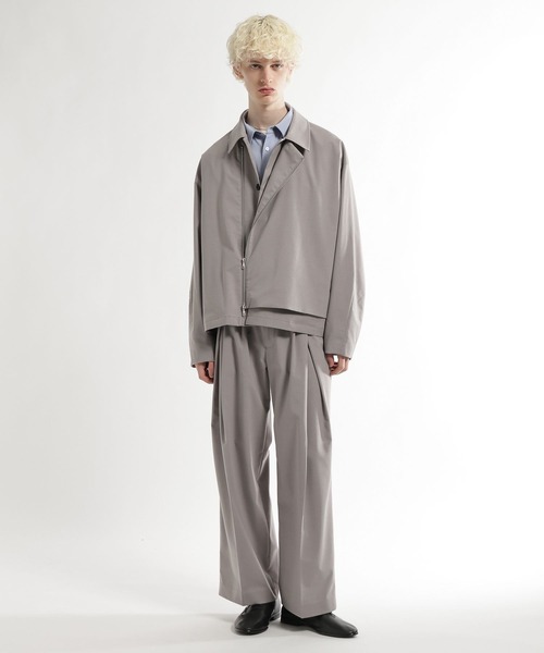 HARE（ハレ）の「【SET UP対応】CLEAR TEXTUREレイヤードブルゾン(HARE)（ブルゾン・メンズ・グレー/ブラウン/ブラック・SMALL/MEDIUM）」の6枚目の写真