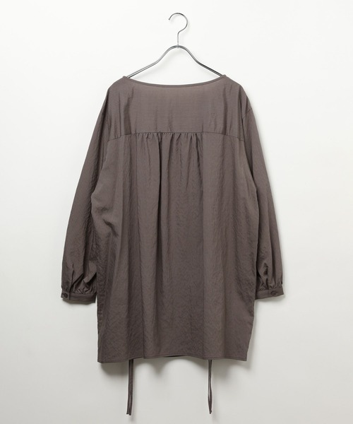 LEPSIM（レプシィム）の「フロントドロストブラウスチュニック　647413（シャツ/ブラウス・レディース・ベージュ/オレンジ系その他/セージグリーン/チャコールグレー・FREE）」の5枚目の写真