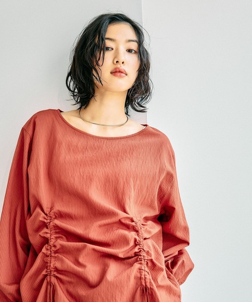 LEPSIM(レプシィム)の「フロントドロストブラウスチュニック 647413(シャツ/ブラウス・レディース・ベージュ/オレンジ系その他/セージグリーン/チャコールグレー・FREE)」の22枚目の写真