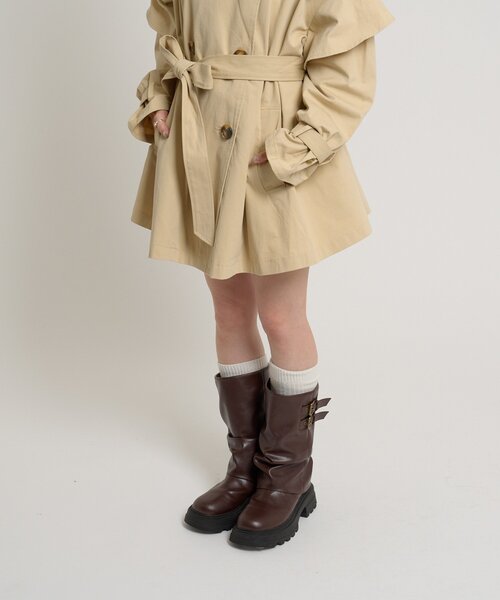 w closet(ダブルクローゼット)の「フリルトレンチコート(トレンチコート・レディース・ネイビー/ベージュ・FREE)」の3枚目の写真