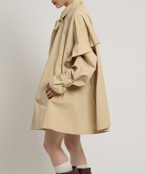 w closet(ダブルクローゼット)の「フリルトレンチコート(トレンチコート・レディース・ネイビー/ベージュ・FREE)」の11枚目の写真