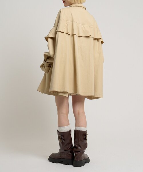w closet(ダブルクローゼット)の「フリルトレンチコート(トレンチコート・レディース・ネイビー/ベージュ・FREE)」の16枚目の写真