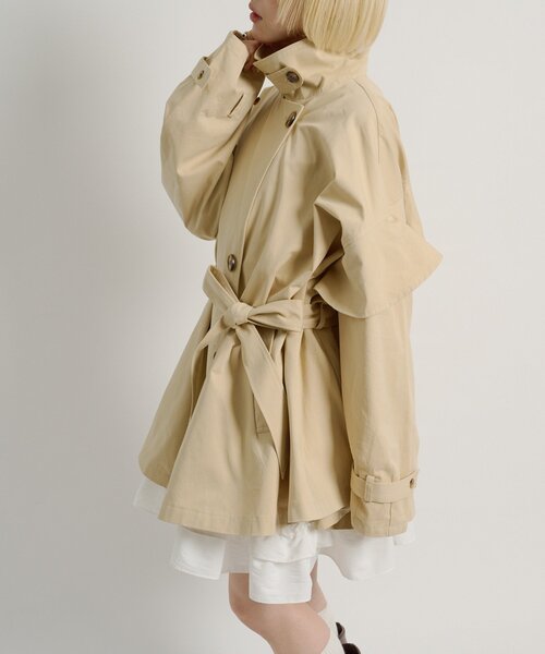 w closet(ダブルクローゼット)の「フリルトレンチコート(トレンチコート・レディース・ネイビー/ベージュ・FREE)」の18枚目の写真