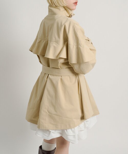 w closet(ダブルクローゼット)の「フリルトレンチコート(トレンチコート・レディース・ネイビー/ベージュ・FREE)」の20枚目の写真