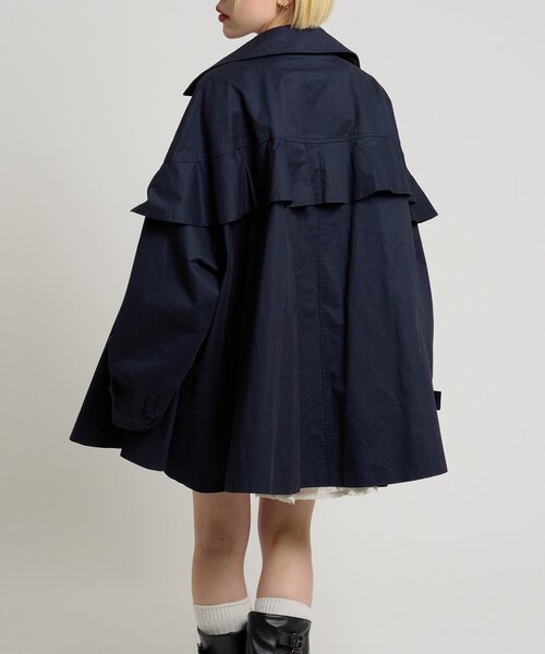 w closet(ダブルクローゼット)の「フリルトレンチコート(トレンチコート・レディース・ネイビー/ベージュ・FREE)」の22枚目の写真