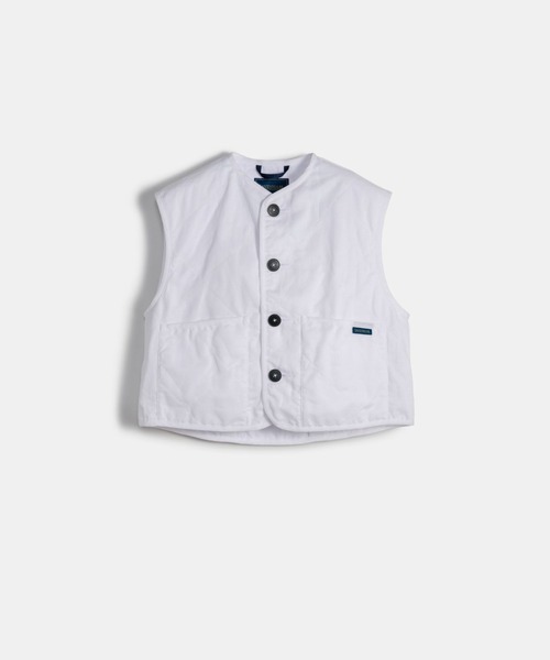 LAVENHAM（ラベンハム）の「Linen Cotton Cropped Cocoon Thornham Womens / リネン コットン クロップド コクーン ソーンハム ウィメンズ（ベスト・レディース・ライトブルー/ホワイト・10/12/8）」の2枚目の写真