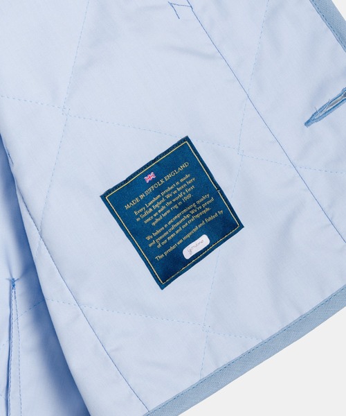 LAVENHAM（ラベンハム）の「Linen Cotton Cropped Cocoon Thornham Womens / リネン コットン クロップド コクーン ソーンハム ウィメンズ（ベスト・レディース・ライトブルー/ホワイト・10/12/8）」の7枚目の写真