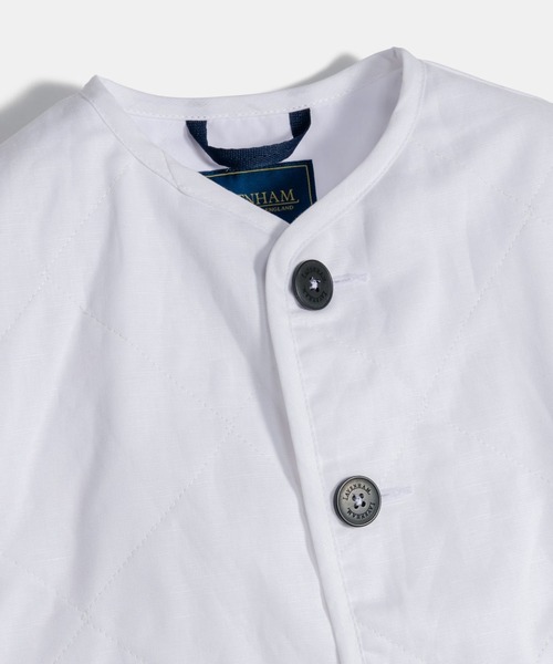 LAVENHAM（ラベンハム）の「Linen Cotton Cropped Cocoon Thornham Womens / リネン コットン クロップド コクーン ソーンハム ウィメンズ（ベスト・レディース・ライトブルー/ホワイト・10/12/8）」の10枚目の写真