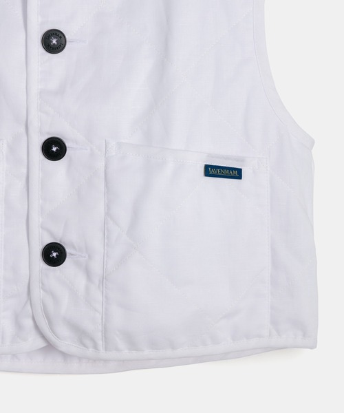 LAVENHAM（ラベンハム）の「Linen Cotton Cropped Cocoon Thornham Womens / リネン コットン クロップド コクーン ソーンハム ウィメンズ（ベスト・レディース・ライトブルー/ホワイト・10/12/8）」の11枚目の写真