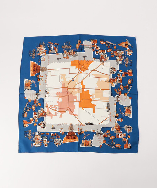 K.T KIYOKO TAKASE(キヨコタカセ)の「プリント プチスカーフ(ストール/ショール・レディース・ブルー系その他/バーガンディー・FREE)」の1枚目の写真