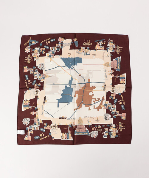 K.T KIYOKO TAKASE(キヨコタカセ)の「プリント プチスカーフ(ストール/ショール・レディース・ブルー系その他/バーガンディー・FREE)」の3枚目の写真