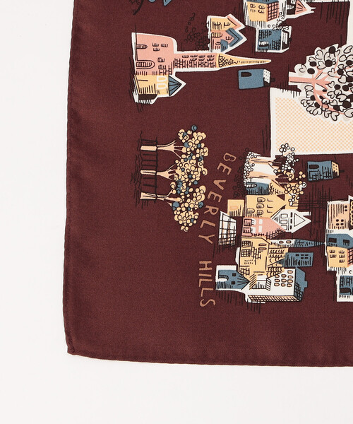 K.T KIYOKO TAKASE(キヨコタカセ)の「プリント プチスカーフ(ストール/ショール・レディース・ブルー系その他/バーガンディー・FREE)」の4枚目の写真