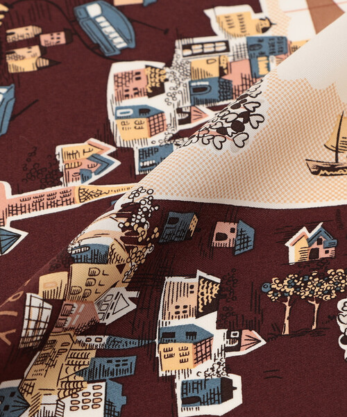 K.T KIYOKO TAKASE(キヨコタカセ)の「プリント プチスカーフ(ストール/ショール・レディース・ブルー系その他/バーガンディー・FREE)」の6枚目の写真