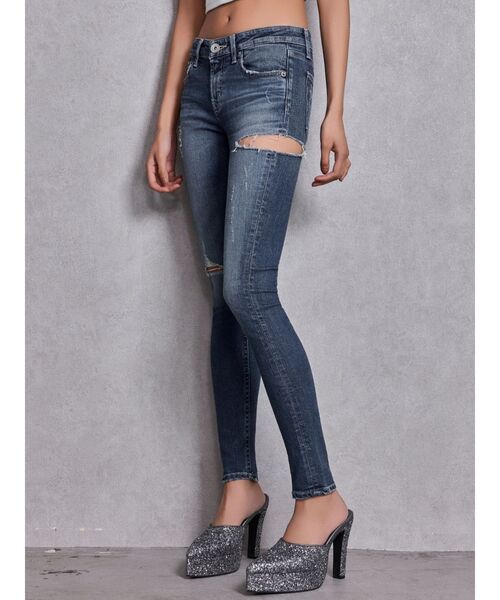 GYDA（ジェイダ）の「ジャストウエストSIDE RIPPEDスキニーデニムパンツ（デニムパンツ・レディース・インディゴブルー/ブルー・X-SMALL/MEDIUM/SMALL）」の11枚目の写真