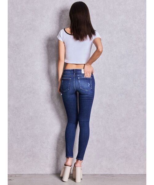 GYDA(ジェイダ)の「ジャストウエストSIDE RIPPEDスキニーデニムパンツ(デニムパンツ・レディース・インディゴブルー/ブルー・X-SMALL/MEDIUM/SMALL)」の20枚目の写真