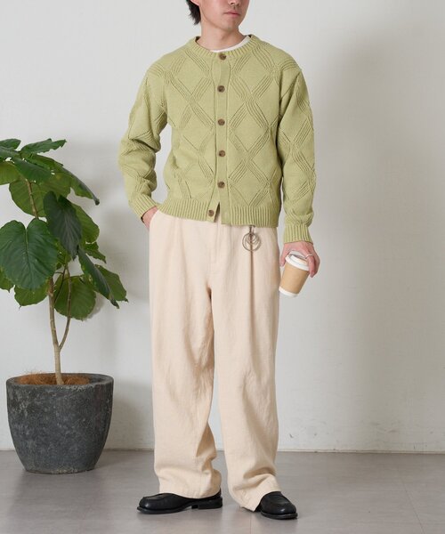 CIAOPANIC TYPY（チャオパニックティピー）の「【ユニセックス】コットンリネンブッチャーパンツ（スラックス・メンズ・チャコールグレー/ホワイト系その他/カーキ・LARGE/MEDIUM）」の4枚目の写真