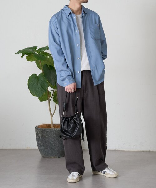 CIAOPANIC TYPY（チャオパニックティピー）の「【ユニセックス】コットンリネンブッチャーパンツ（スラックス・メンズ・チャコールグレー/ホワイト系その他/カーキ・LARGE/MEDIUM）」の6枚目の写真